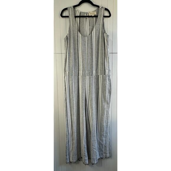 Cloth & Stone Coastal Stripe Linen Blend Jumpsuit Size S - Picture 2 of 8